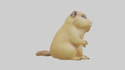 3D model Prairie Dog sitting model VR / AR / low-poly