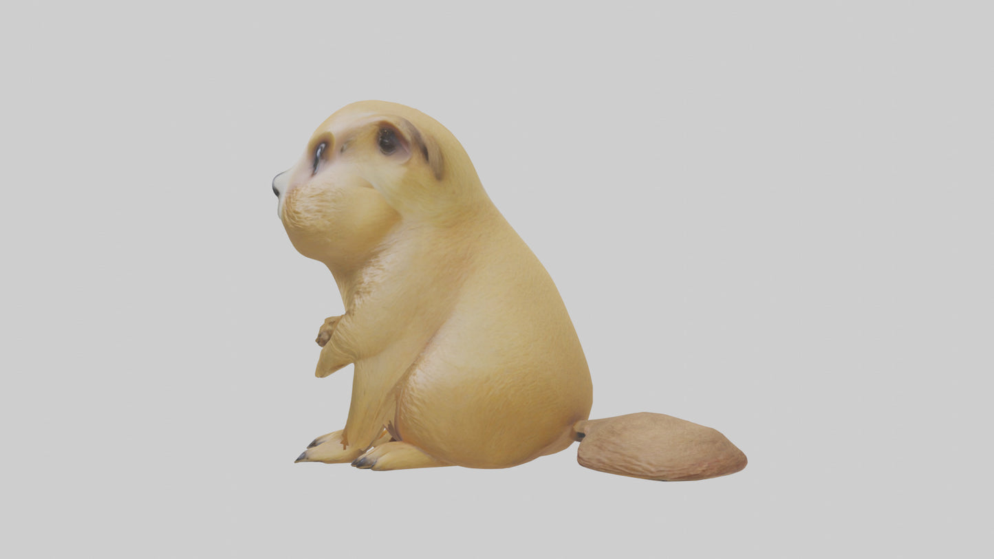 3D model Prairie Dog sitting model VR / AR / low-poly