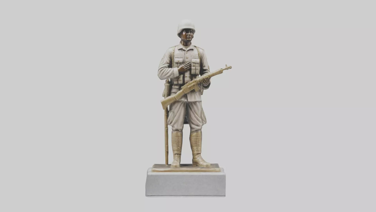 Praying Soldier statue model VR / AR / low-poly