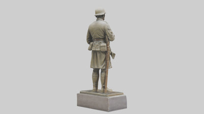 Praying Soldier statue model VR / AR / low-poly
