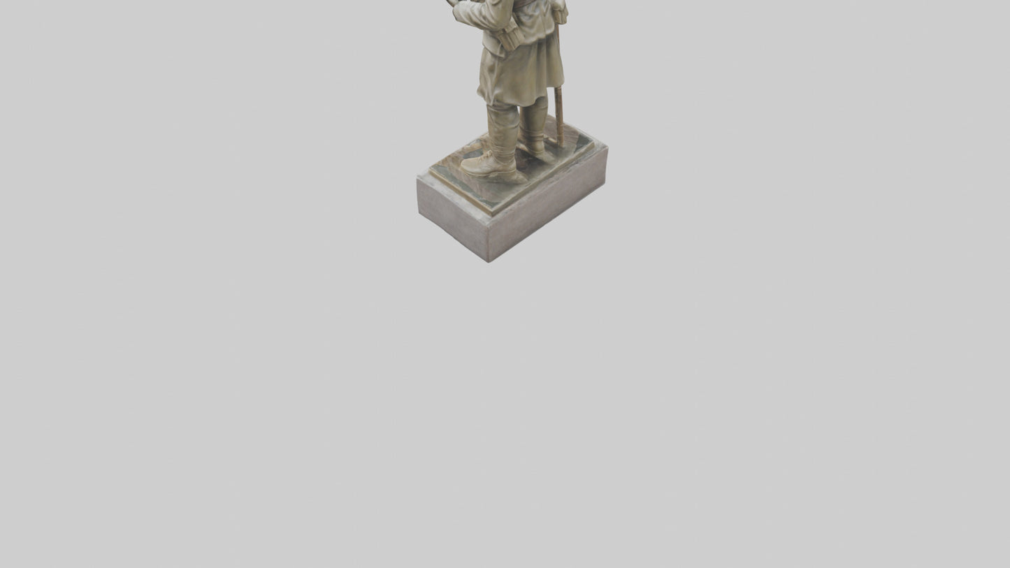 Praying Soldier statue model VR / AR / low-poly