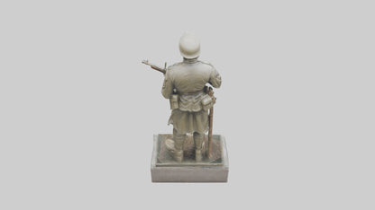 Praying Soldier statue model VR / AR / low-poly