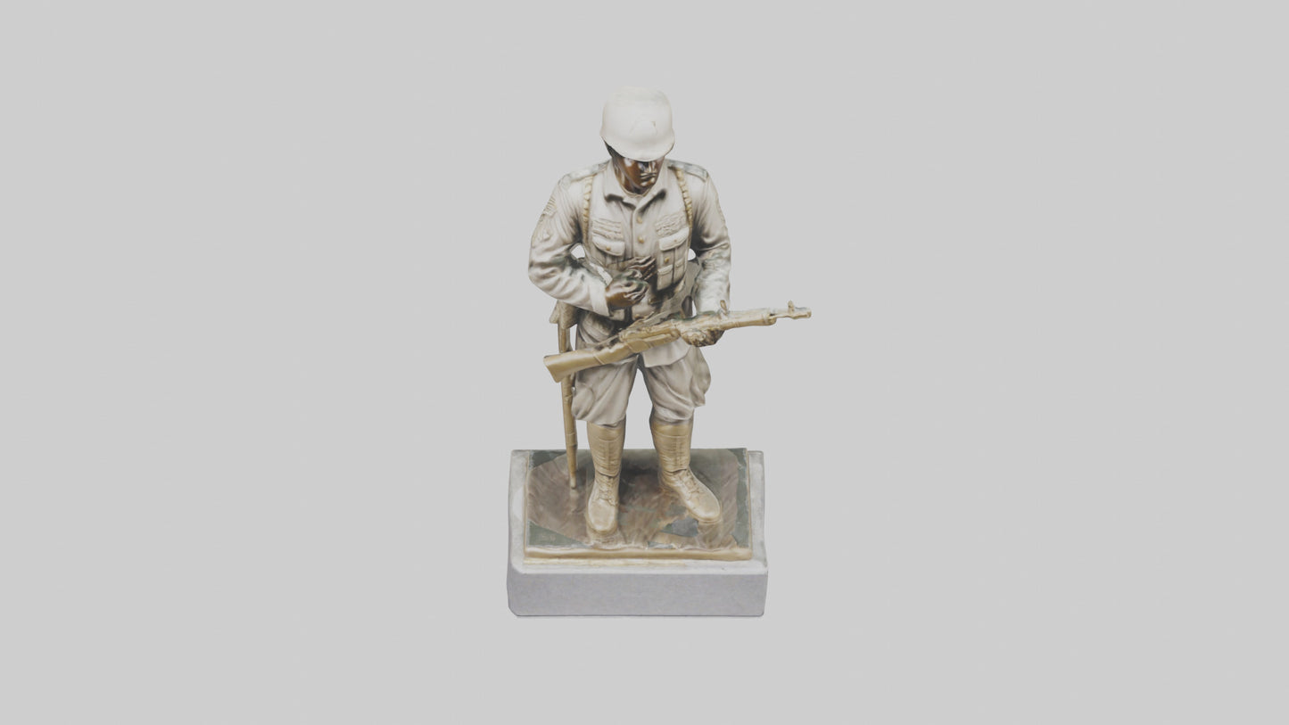 Praying Soldier statue model VR / AR / low-poly