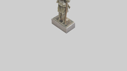 Praying Soldier statue model VR / AR / low-poly