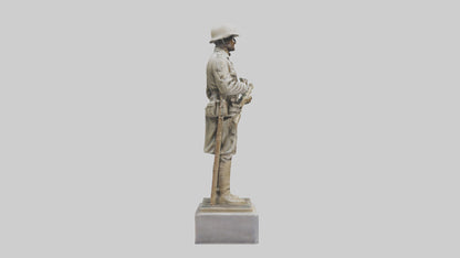 Praying Soldier statue model VR / AR / low-poly