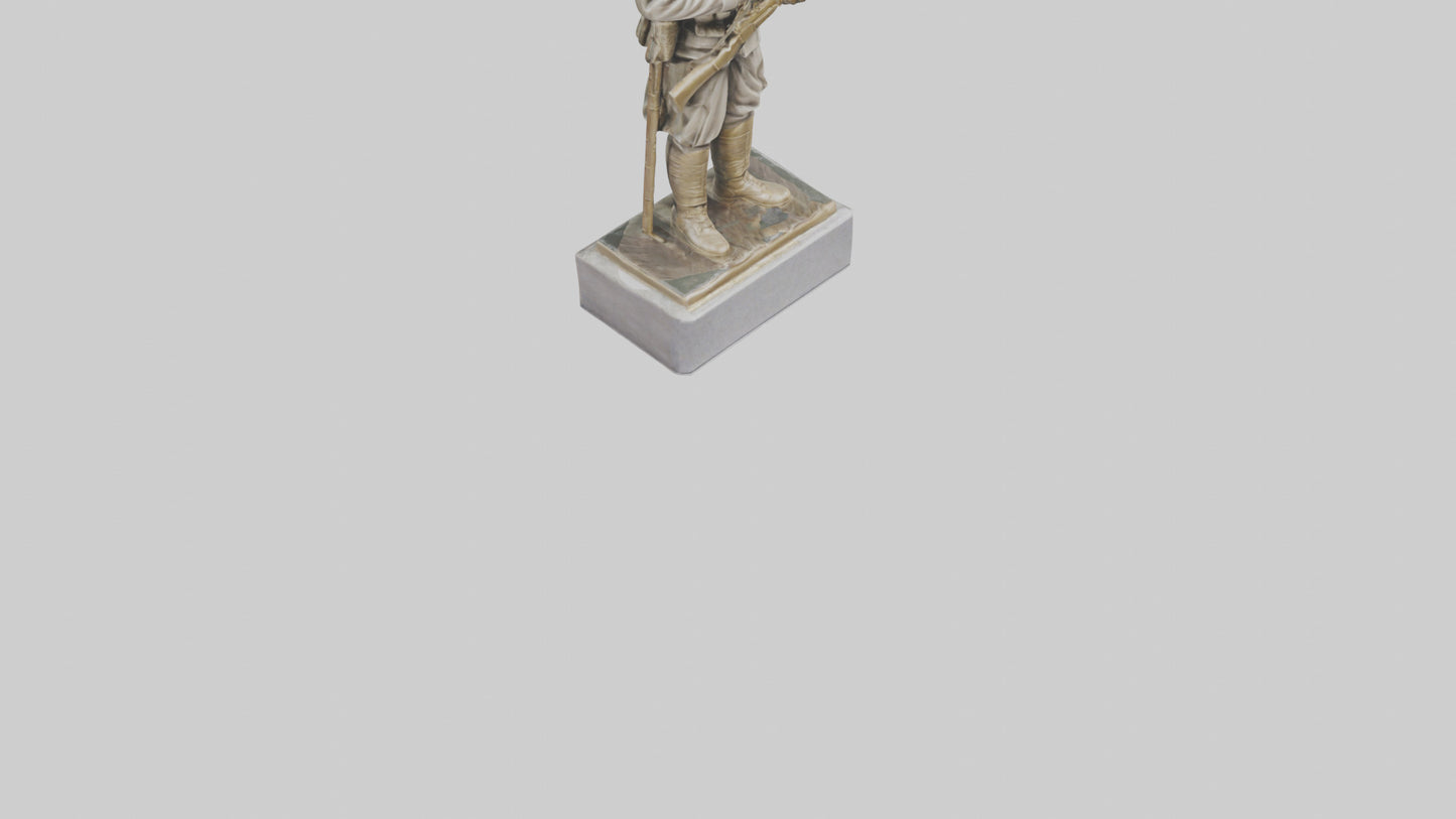 Praying Soldier statue model VR / AR / low-poly
