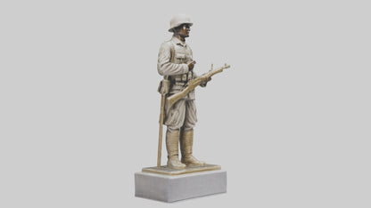 Praying Soldier statue model VR / AR / low-poly