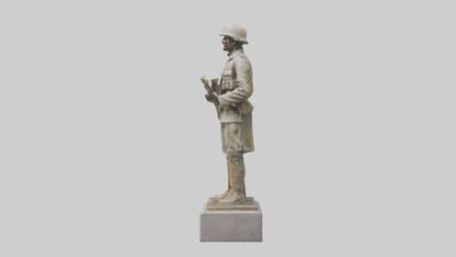Praying Soldier statue model VR / AR / low-poly