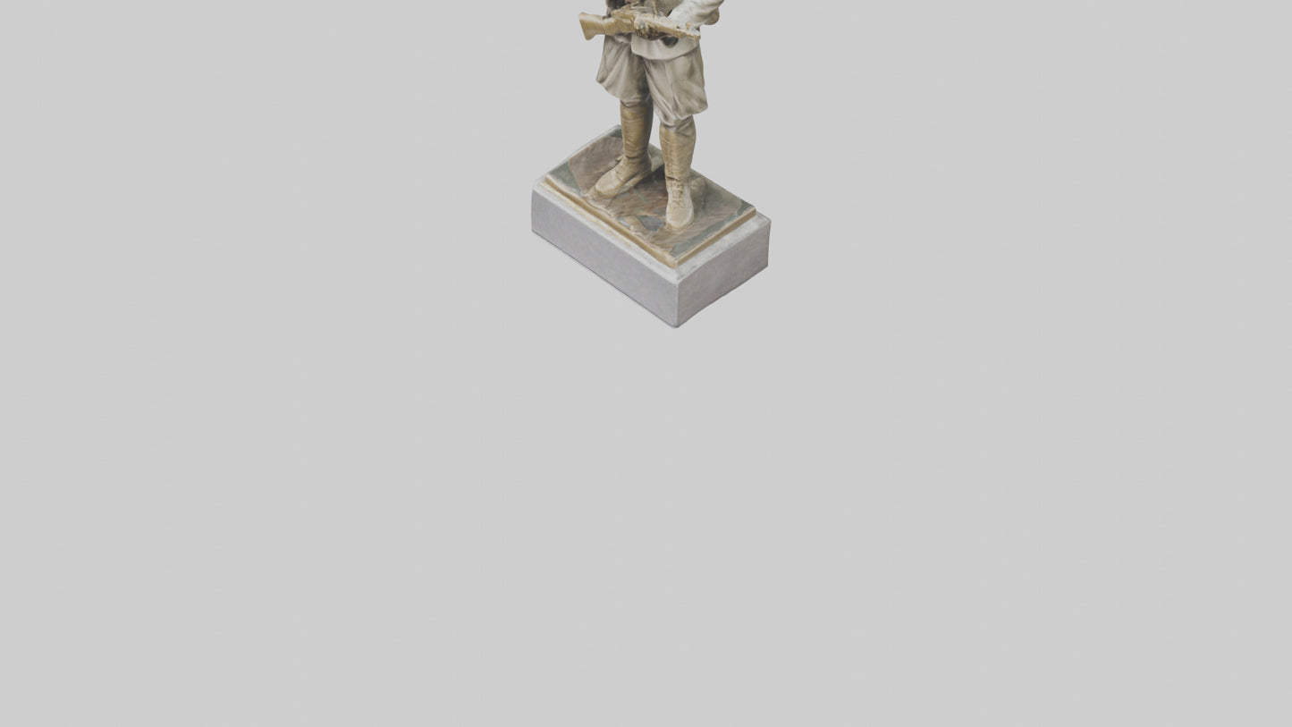 Praying Soldier statue model VR / AR / low-poly