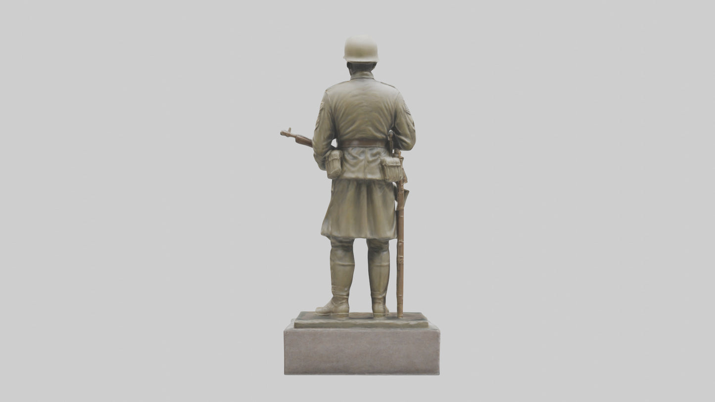 Praying Soldier statue model VR / AR / low-poly