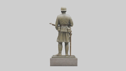 Praying Soldier statue model VR / AR / low-poly