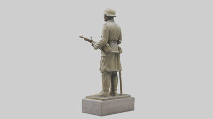 Praying Soldier statue model VR / AR / low-poly