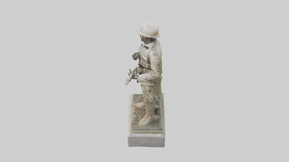 Praying Soldier statue model VR / AR / low-poly