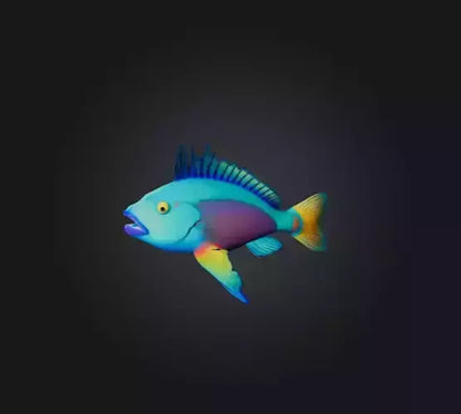 3D model Princess parrotfish VR / AR / low-poly