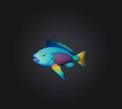 3D model Princess parrotfish VR / AR / low-poly