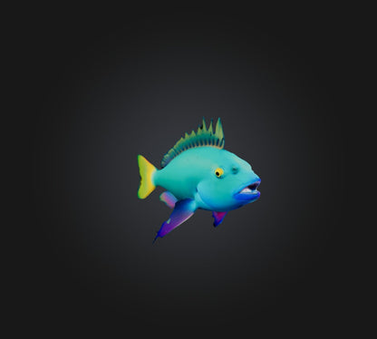 3D model Princess parrotfish VR / AR / low-poly