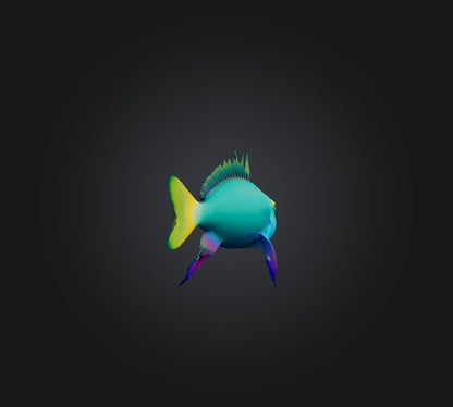 3D model Princess parrotfish VR / AR / low-poly
