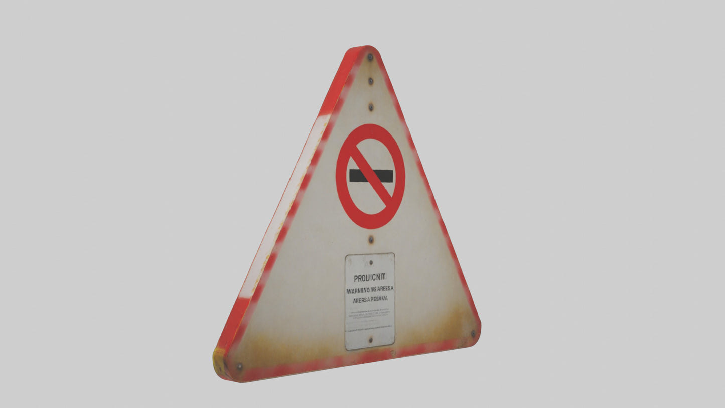 3D model Prohibited Area Warning Sign model VR / AR / low-poly