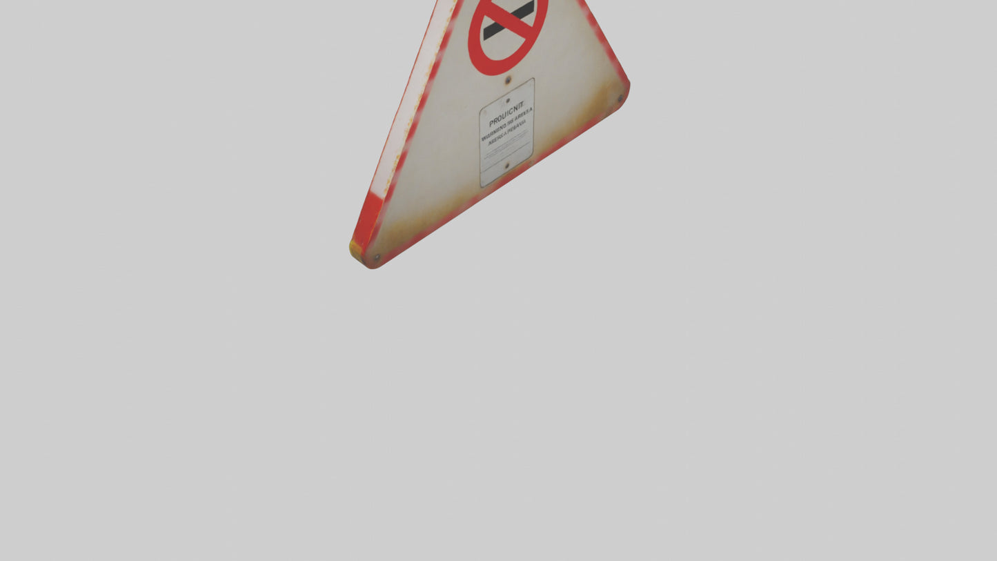 3D model Prohibited Area Warning Sign model VR / AR / low-poly