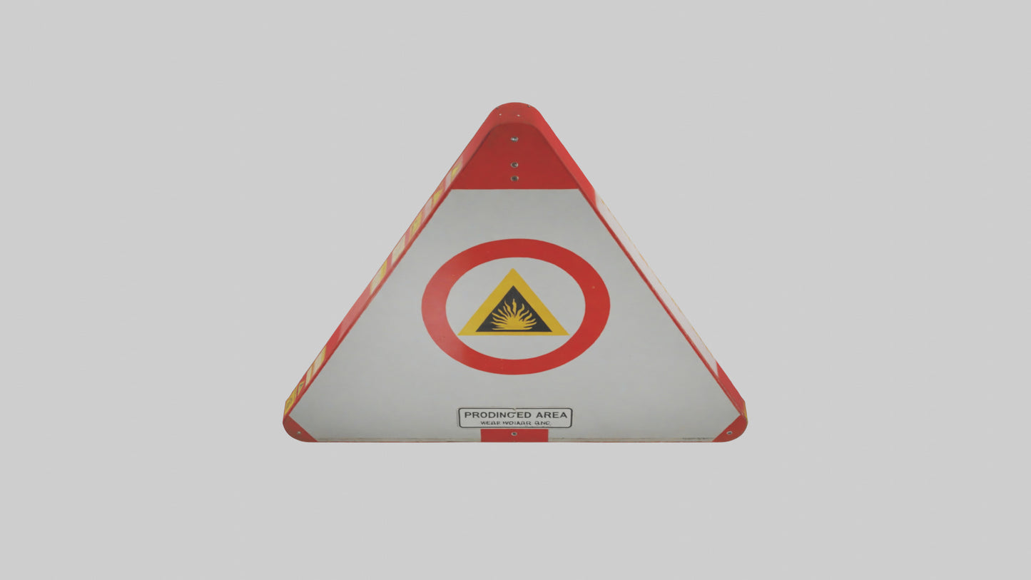 3D model Prohibited Area Warning Sign model VR / AR / low-poly