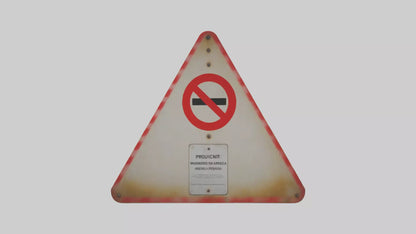 3D model Prohibited Area Warning Sign model VR / AR / low-poly