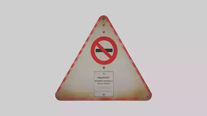 3D model Prohibited Area Warning Sign model VR / AR / low-poly