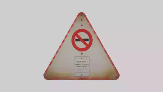 3D model Prohibited Area Warning Sign model VR / AR / low-poly