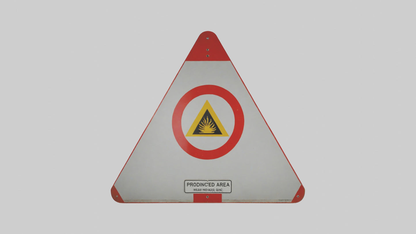 3D model Prohibited Area Warning Sign model VR / AR / low-poly