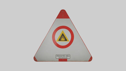 3D model Prohibited Area Warning Sign model VR / AR / low-poly