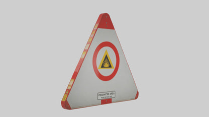 3D model Prohibited Area Warning Sign model VR / AR / low-poly