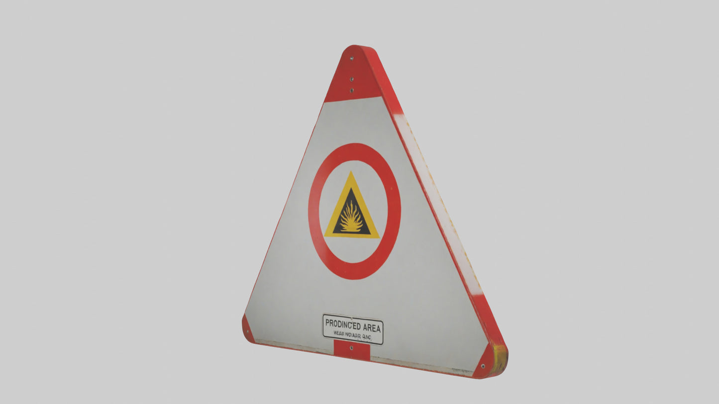 3D model Prohibited Area Warning Sign model VR / AR / low-poly
