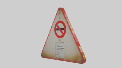 3D model Prohibited Area Warning Sign model VR / AR / low-poly