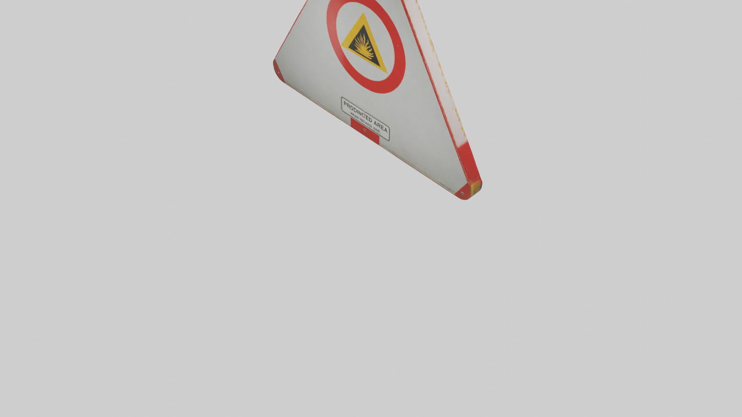 3D model Prohibited Area Warning Sign model VR / AR / low-poly