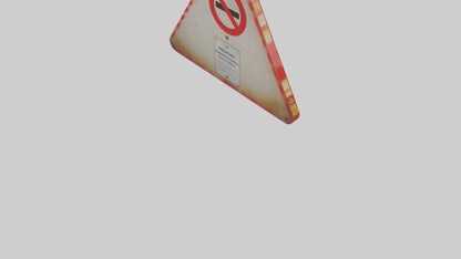 3D model Prohibited Area Warning Sign model VR / AR / low-poly