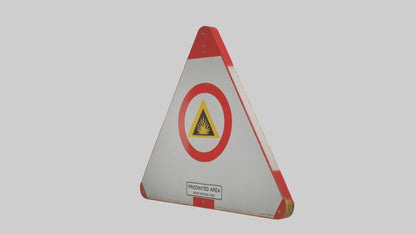3D model Prohibited Area Warning Sign model VR / AR / low-poly