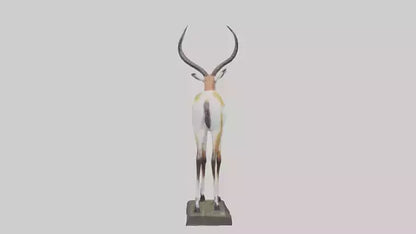 3D model Pronghorn Antelope statue model VR / AR / low-poly
