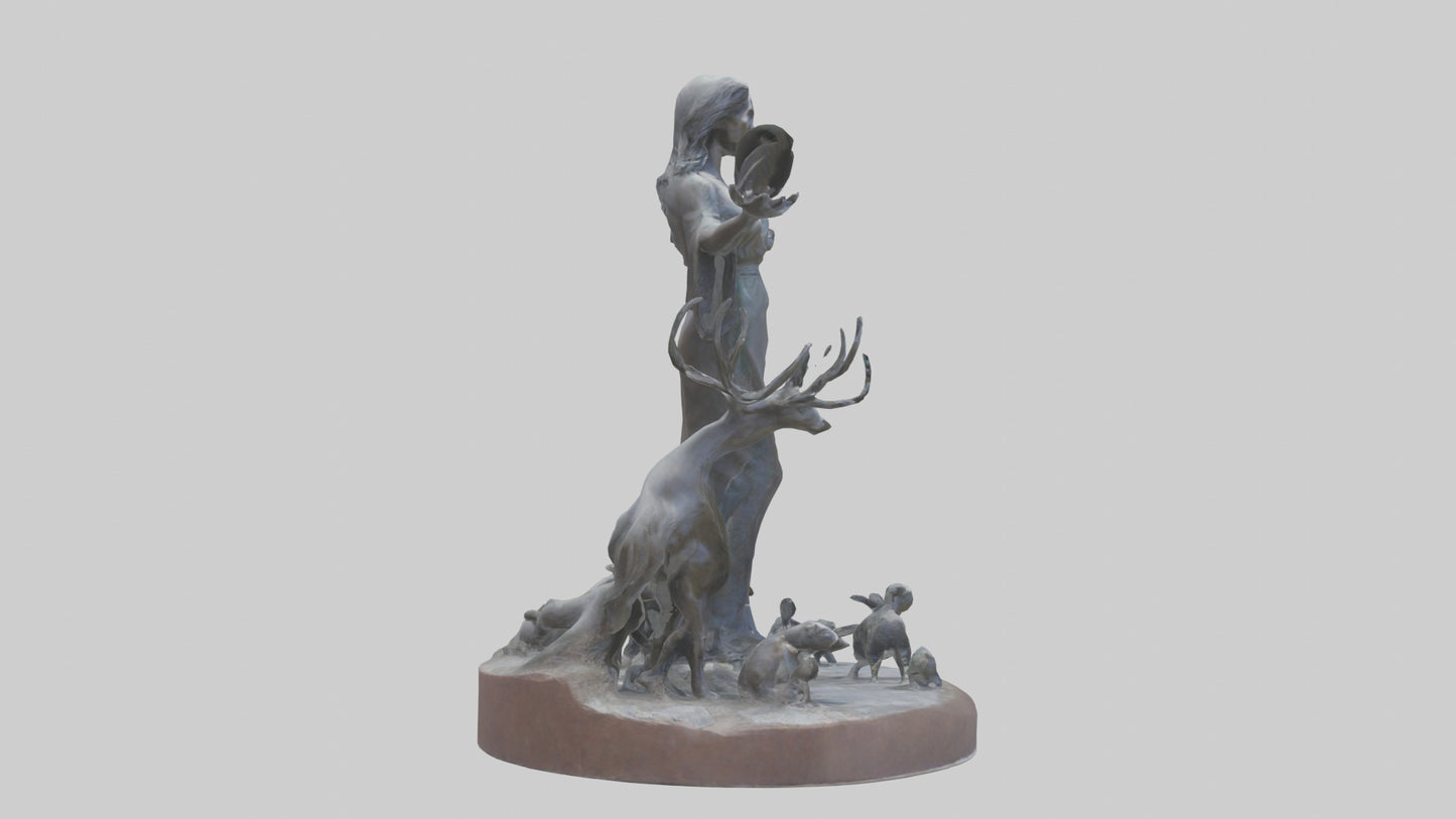 3D model Protecting Wildlife Memorial Statue model 2 VR / AR / low-poly