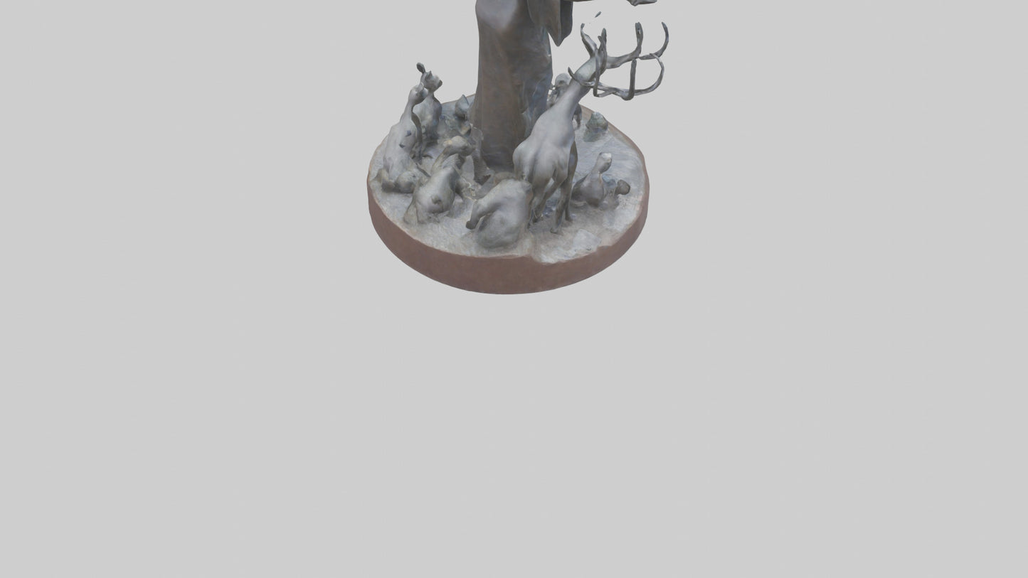 3D model Protecting Wildlife Memorial Statue model 2 VR / AR / low-poly