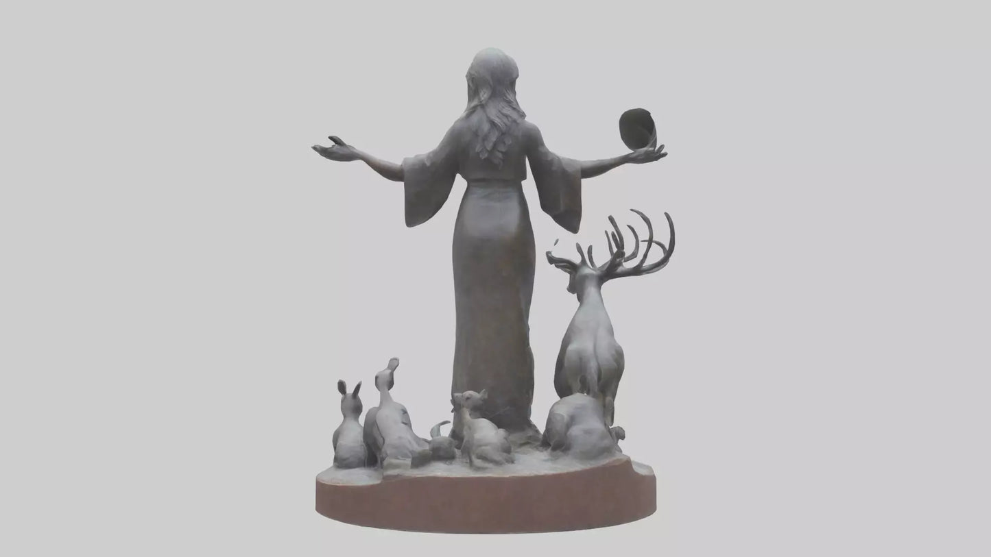 3D model Protecting Wildlife Memorial Statue model 2 VR / AR / low-poly