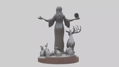 3D model Protecting Wildlife Memorial Statue model 2 VR / AR / low-poly