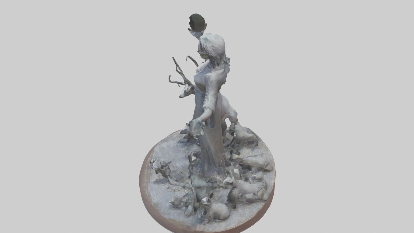 3D model Protecting Wildlife Memorial Statue model 2 VR / AR / low-poly