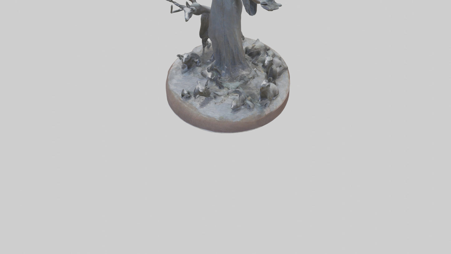 3D model Protecting Wildlife Memorial Statue model 2 VR / AR / low-poly