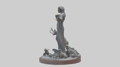 3D model Protecting Wildlife Memorial Statue model 2 VR / AR / low-poly