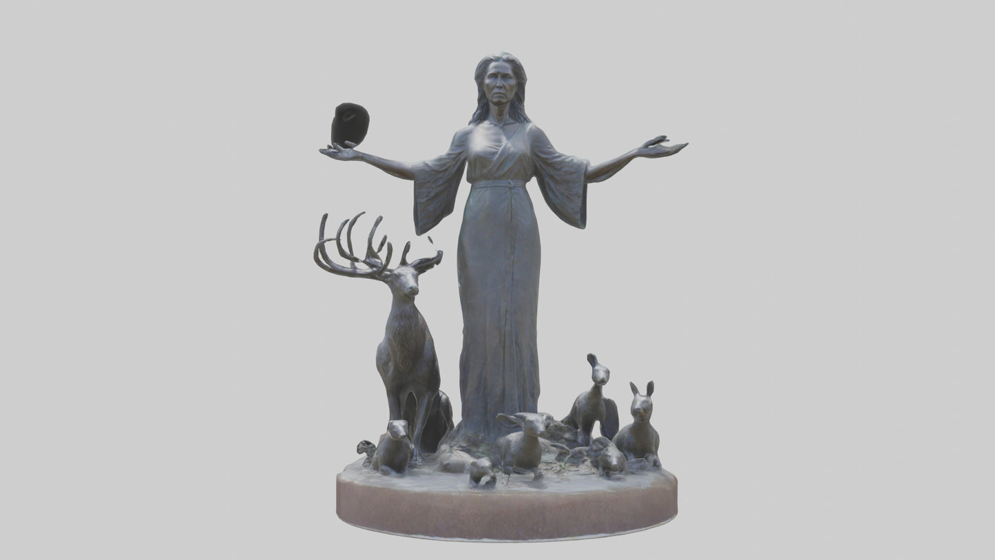 3D model Protecting Wildlife Memorial Statue model 2 VR / AR / low-poly