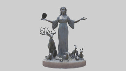 3D model Protecting Wildlife Memorial Statue model 2 VR / AR / low-poly