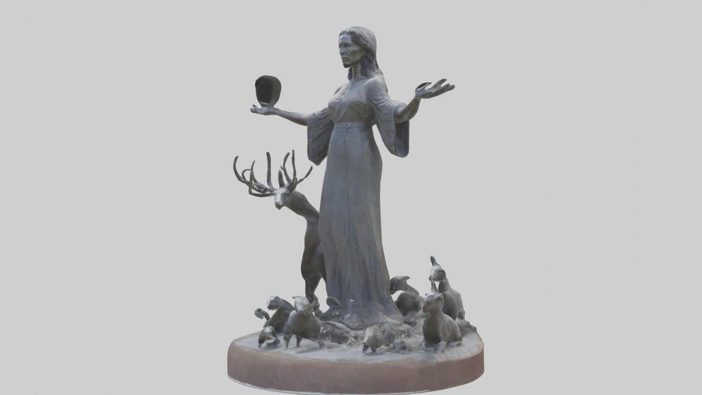 3D model Protecting Wildlife Memorial Statue model 2 VR / AR / low-poly