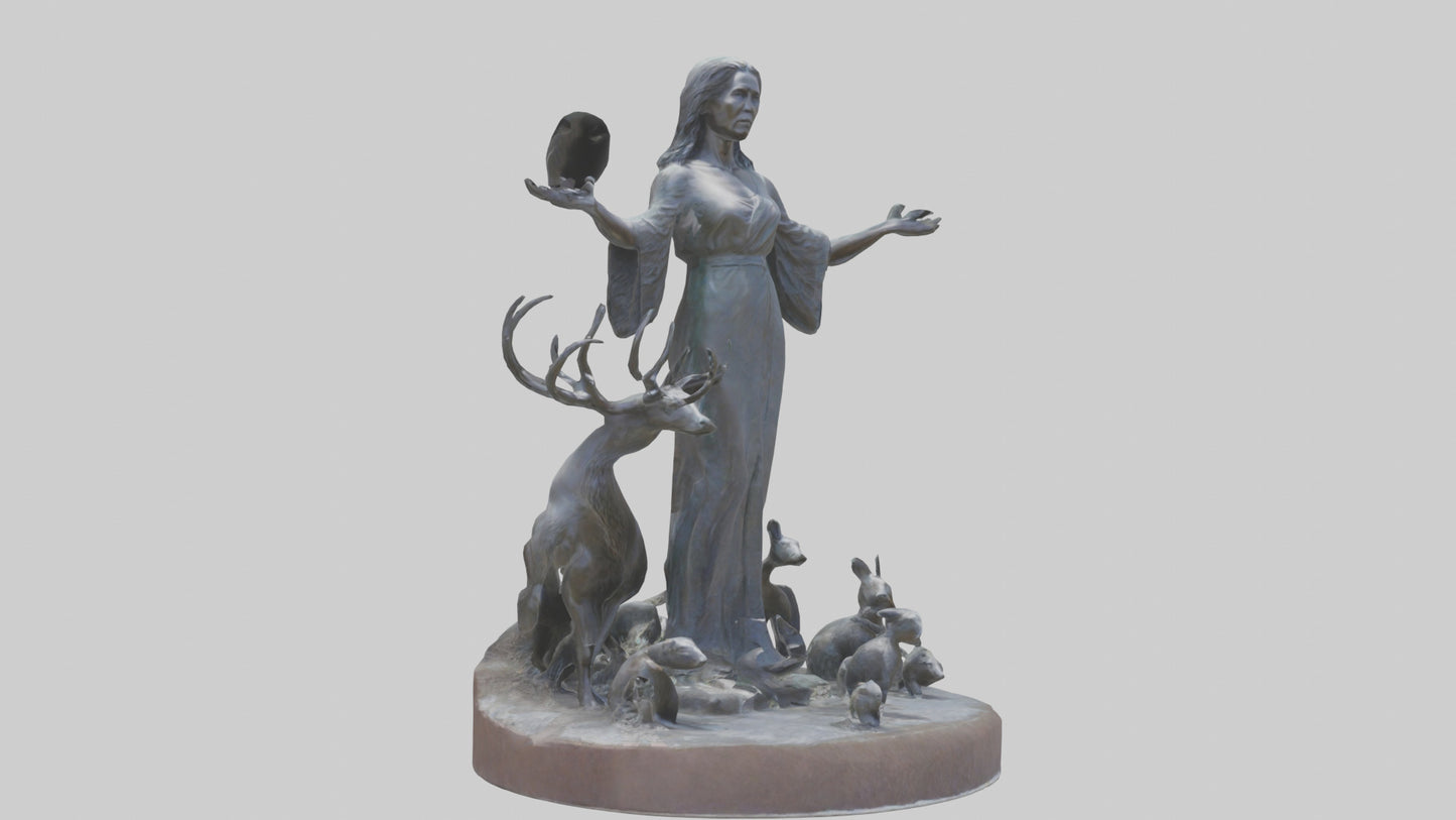3D model Protecting Wildlife Memorial Statue model 2 VR / AR / low-poly