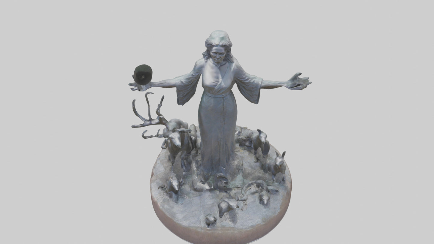 3D model Protecting Wildlife Memorial Statue model 2 VR / AR / low-poly