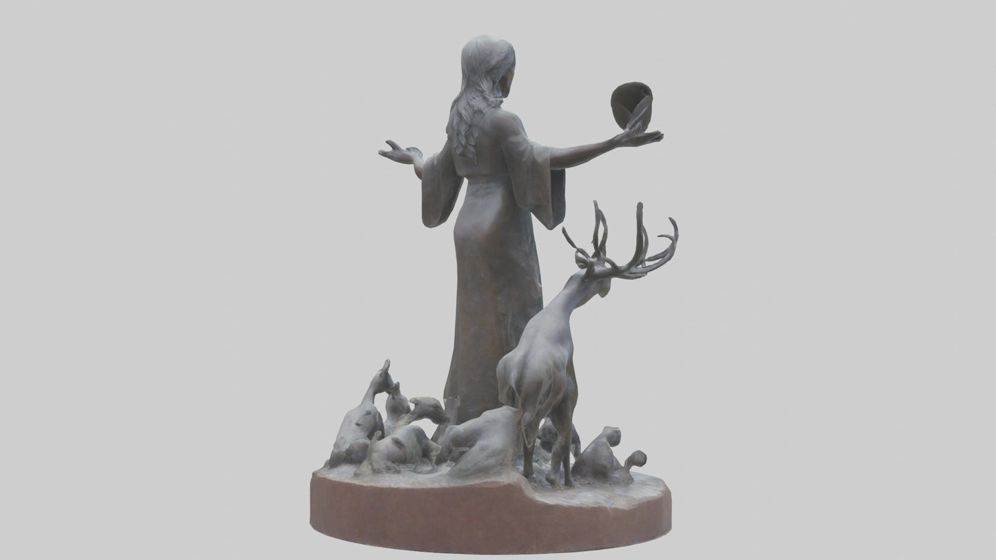 3D model Protecting Wildlife Memorial Statue model 2 VR / AR / low-poly