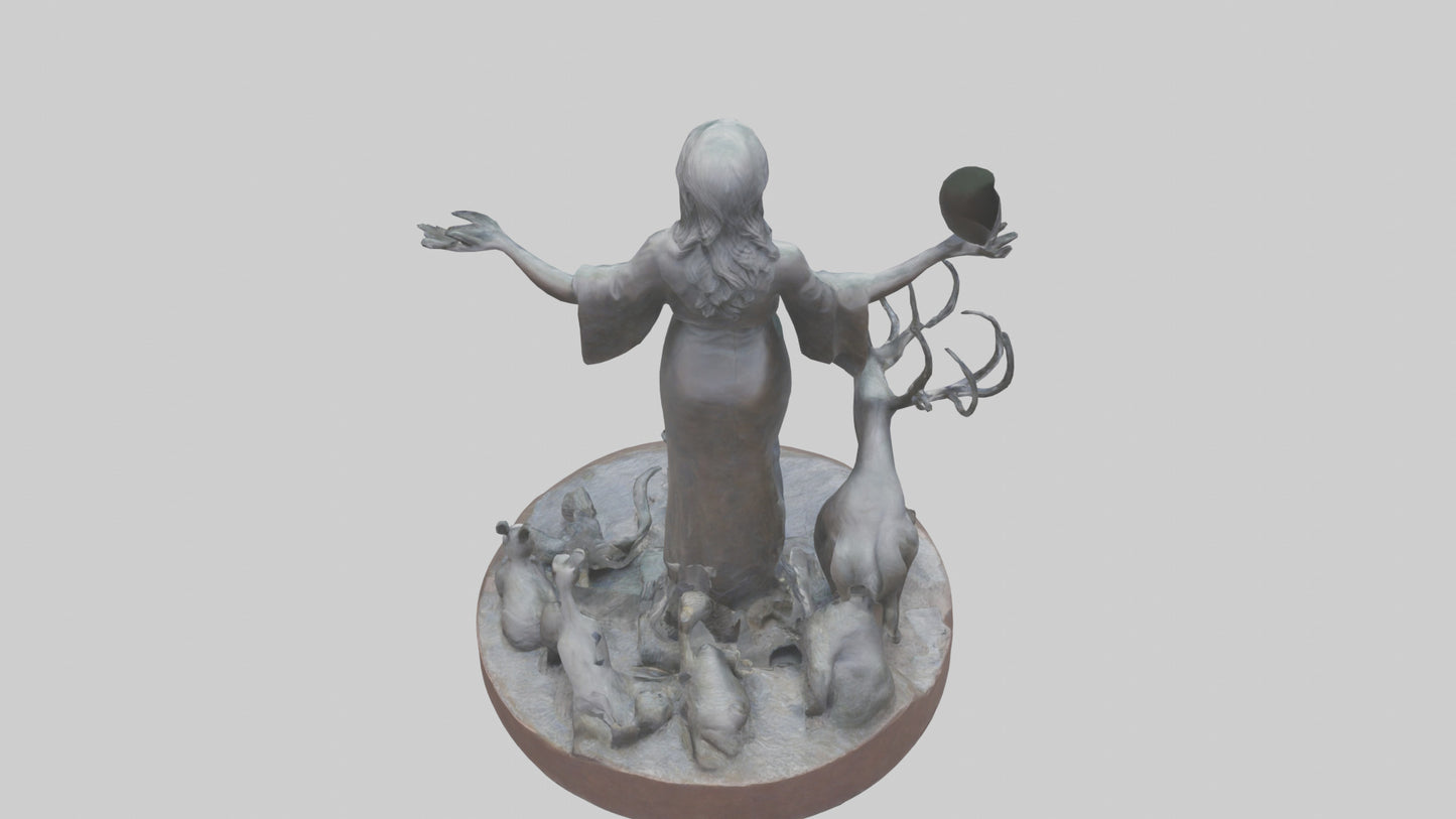 3D model Protecting Wildlife Memorial Statue model 2 VR / AR / low-poly